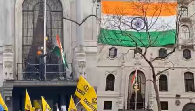 Indian mission counters Khalistani forces with "grander" Tricolour 2023 1