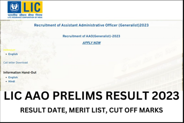 LIC ADO Result: Preliminary results on licindia.in. 2023 1