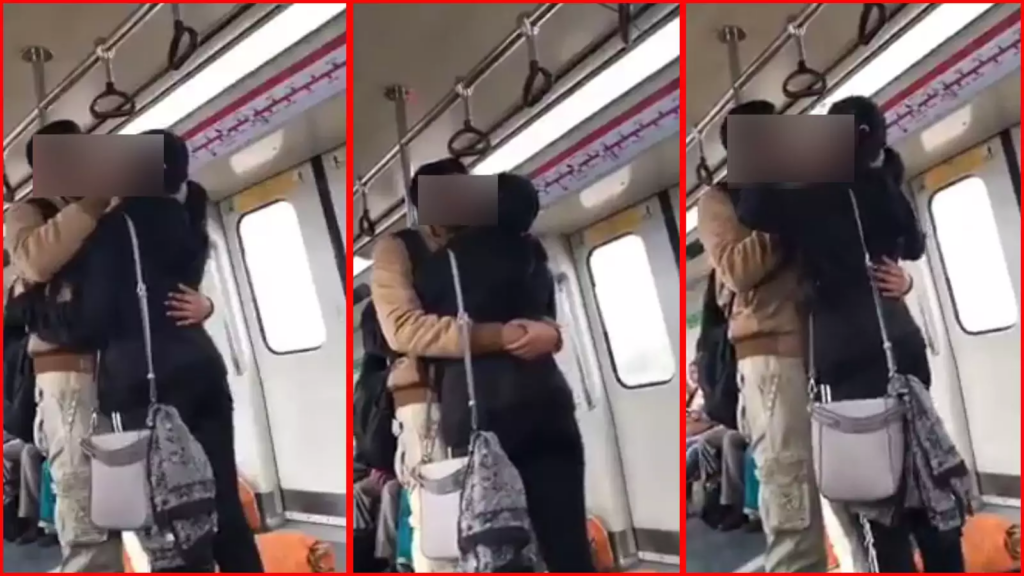Delhi couple kissing virally Metro splits Twitter 2023 2